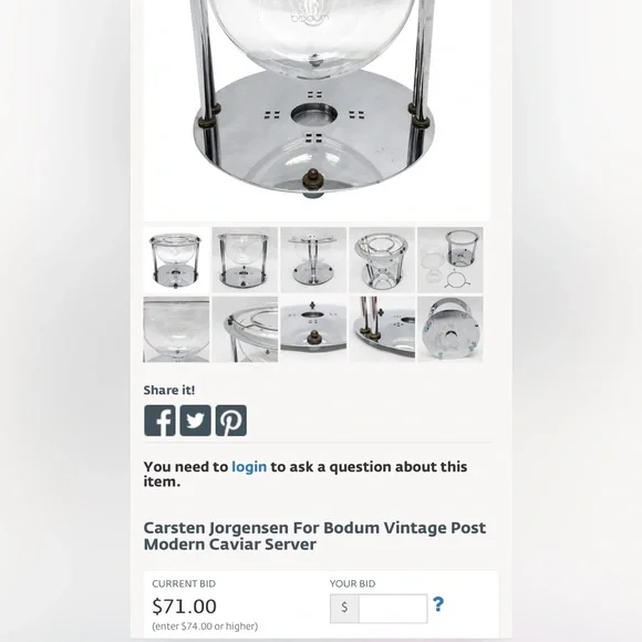 Bodum Vintage Post Modern Caviar Server by Carsten Jørgensen - Picture 9 of 11